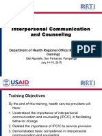 Interpersonal Communication and Counseling: Department of Health Regional Office III (DOH RO-led Training)