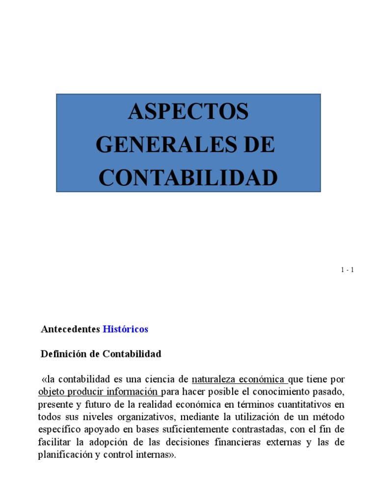 Aspectos Generales de la Contabilidad | PDF | Contabilidad | Estado de ...
