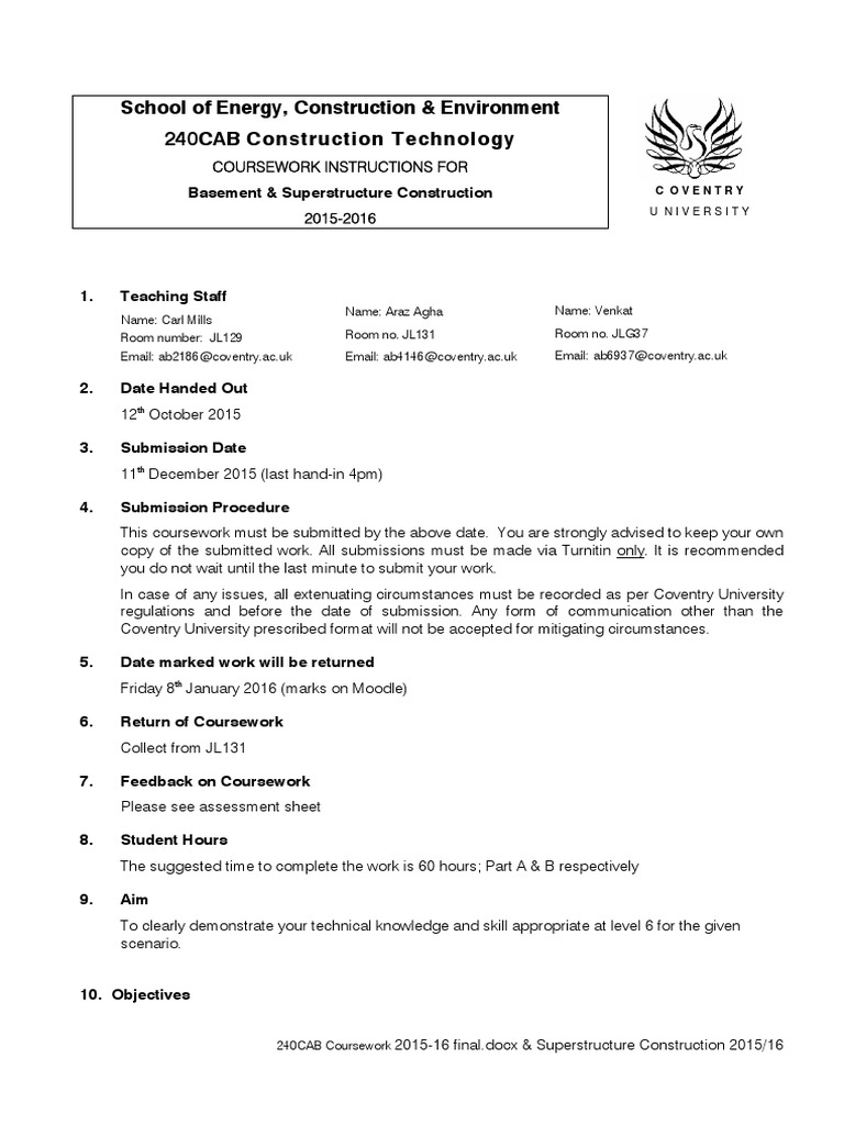 240CAB Construction Technology Coursework | PDF | Wall | Ventilation ...