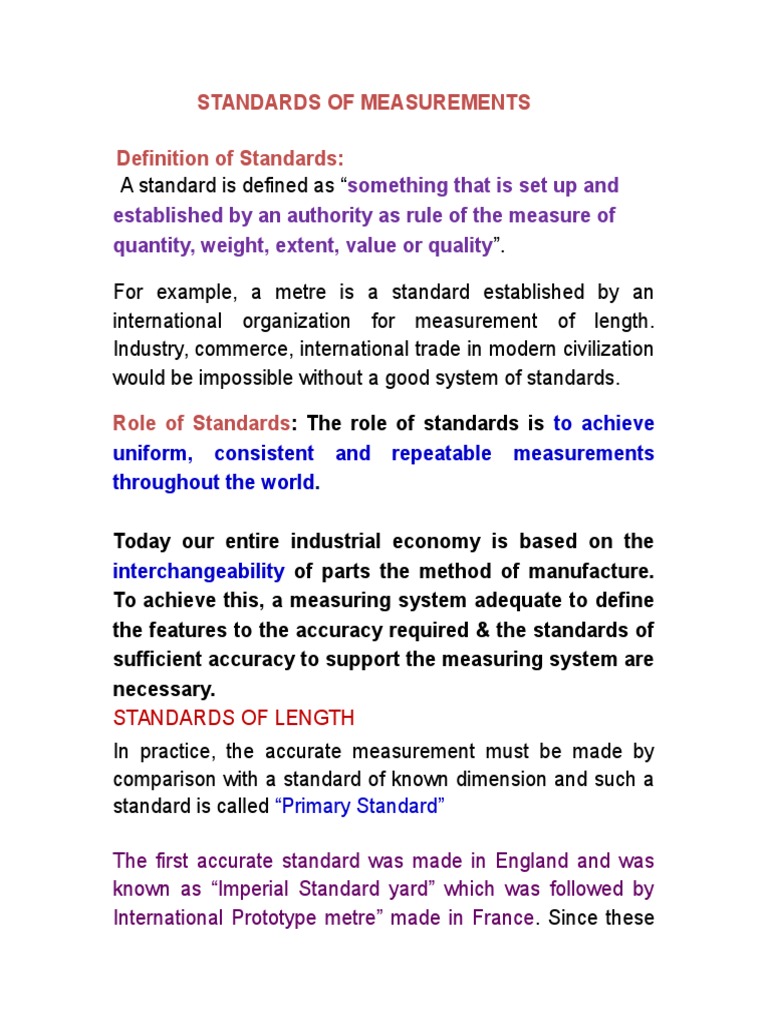 1.length Standards PDF Metre Calibration