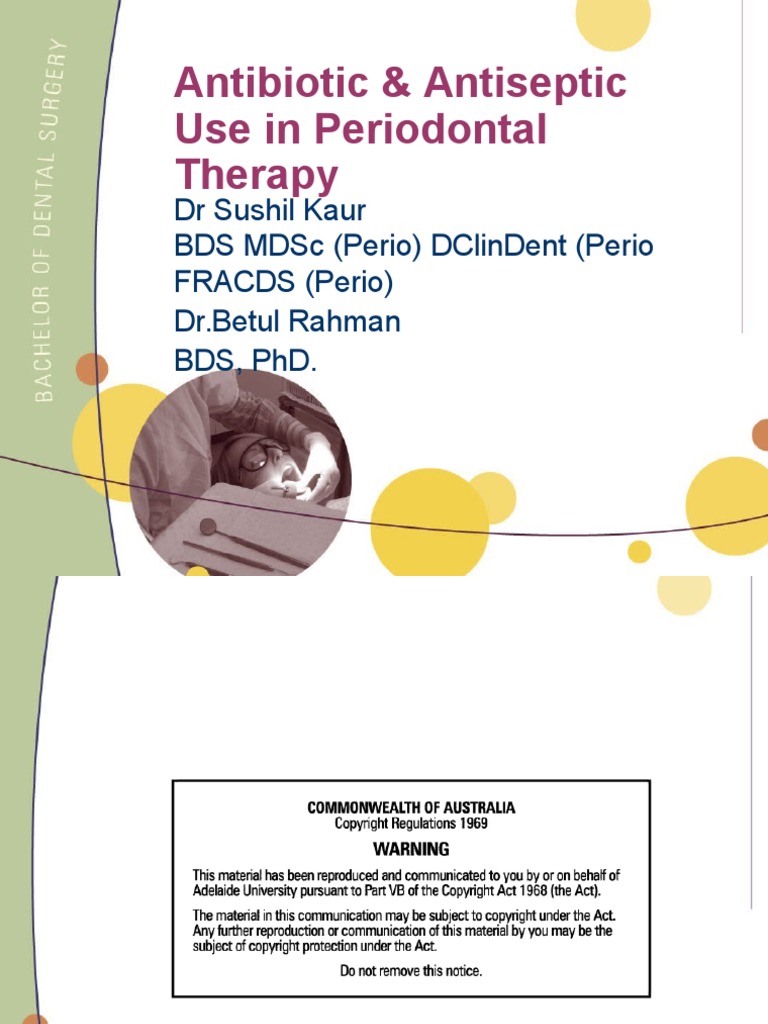 Antibiotic & Antiseptic Use in Periodontal Therapy PDF