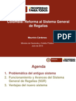 Reforma Al Sistema Gral de Regalias