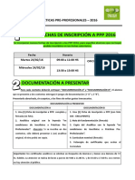 Nueva Fecha de Inscripción - PPP 2016