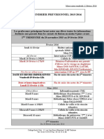 Calendrier Prévisionnel Du 12 02 2016