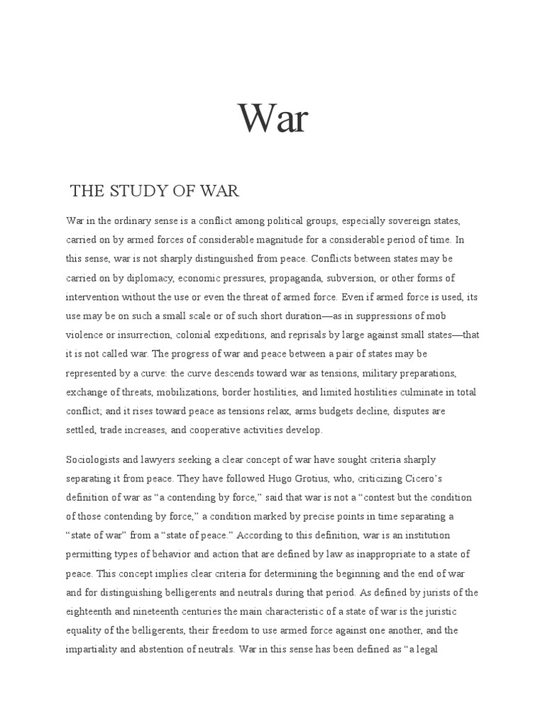 Understanding the Concept of War | PDF | Capitalism | Nuclear Weapons