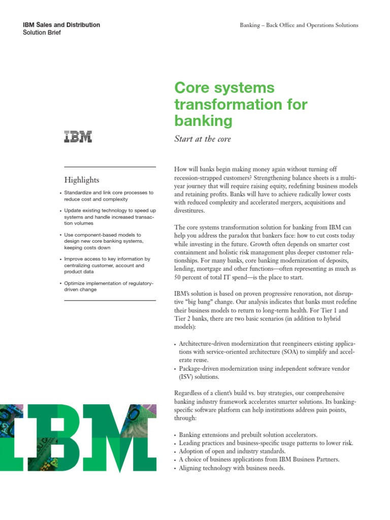 IBM Banking: Core Systems Transformation For Banking | PDF | Service ...