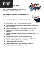 100 Voices for Family Carers Lists Handout
