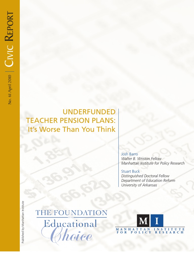 Underfunded Teacher Pension Plans It's Worse Than You Think PDF