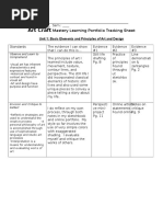 Art Craft: Mastery Learning Portfolio Tracking Sheet