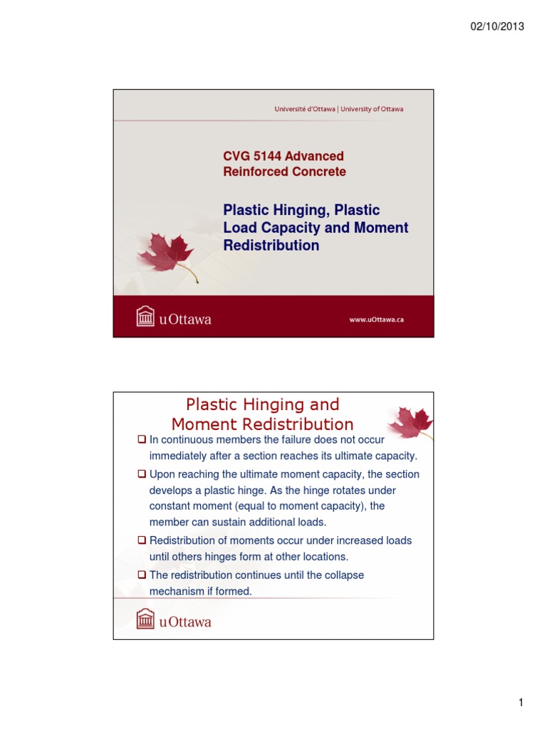 Lecture Plastic Hinging and Moment Redistribution PDF Plasticity