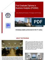 Post Graduate Diploma in Business Analytics (PGDBA) : Jointly Offered by IIM Calcutta, IIT Kharagpur and ISI Kolkata