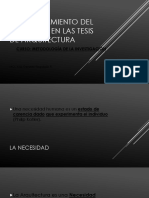 El Planteamiento Del Problema en Las Tesis de Arquitectura