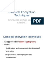 Classical Encryption Techniques: Information System Security