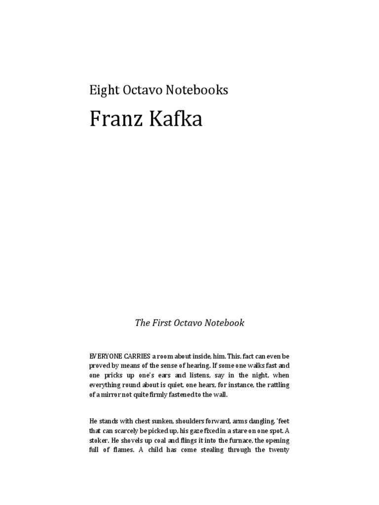 Franz Kafka - The Blue Octavo Notebooks (1917-19) | PDF | Don Quixote ...