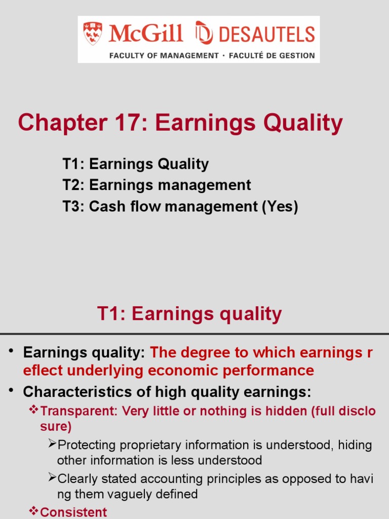 Earnings Quality and Management Insights | PDF | Incentive | Accounting