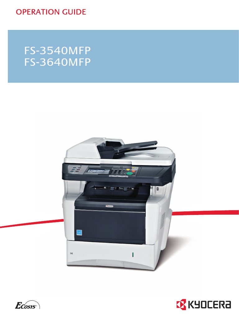 Kyocera Fs3540mfp fs3640mfp Operation Guide PDF Fax Printer