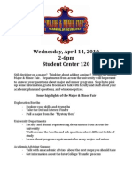 Wednesday, April 14, 2010 2-6pm Student Center 120