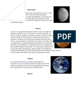 Planeta Mercurio al Sol, pequeño y sin satélites