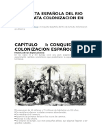 Conquista Española Del Rio de La Plata Colonizacion en America