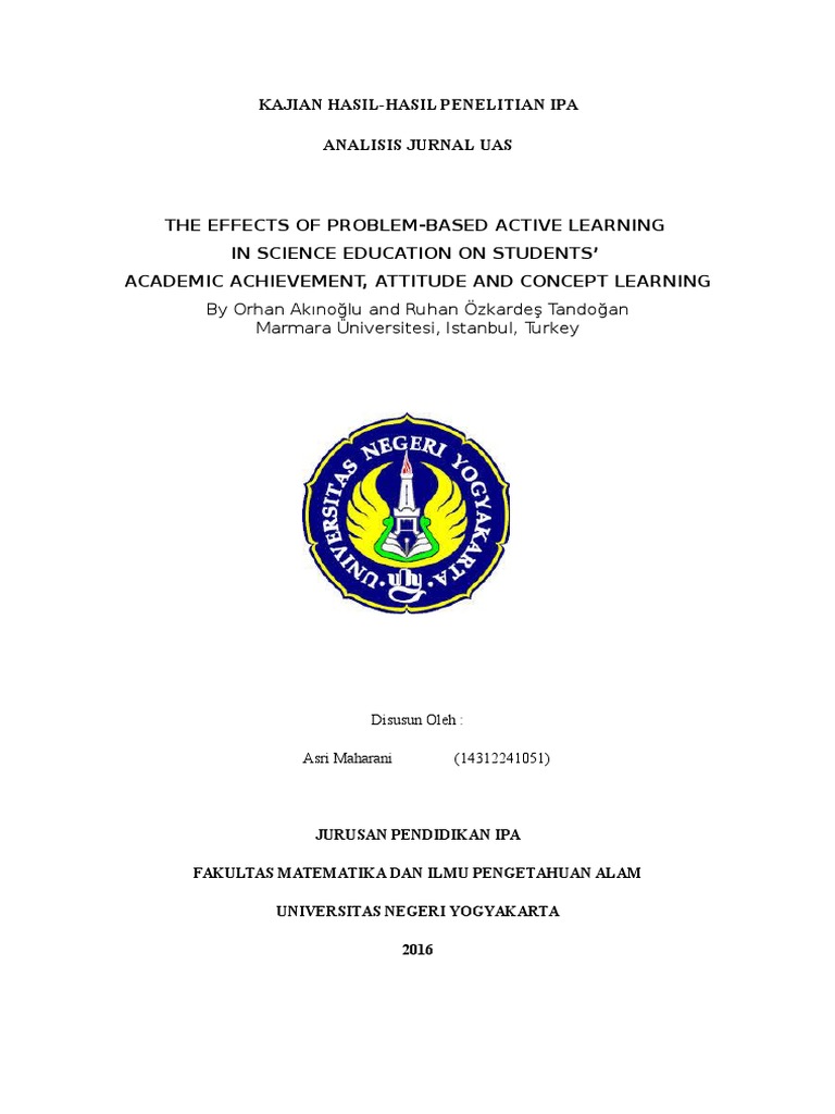Kajian Hasil-Hasil Penelitian Ipa Analisis Jurnal Uas