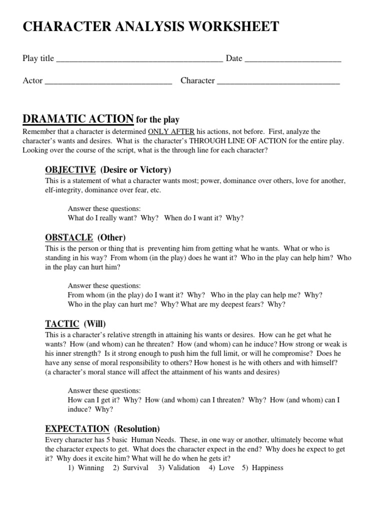 worksheet Script Analysis Worksheet character analysis worksheet metaphysics of mind cognition