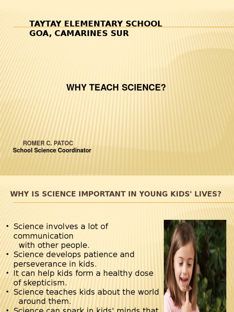 Why Teach Science In School Pdf Science Learning