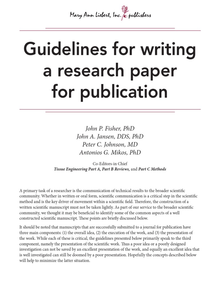 guidelines in writing abstract in research