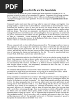 Community Life and the Apostolate