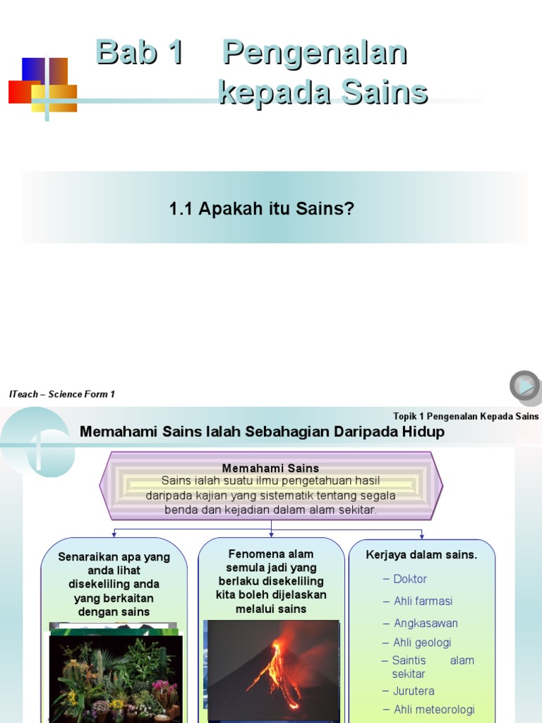 Nota Sains Tingkatan 1 Bab 1