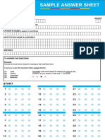 Sample Answer Sheet: Roll No Grade