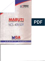 Maruti Suzuki security alarm owner's manual