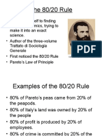 The 80/20 Rule: Vilfredo Pareto 1848 - 1923