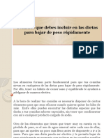 Comidas que debes incluir en las dietas para bajar de peso rápidamente