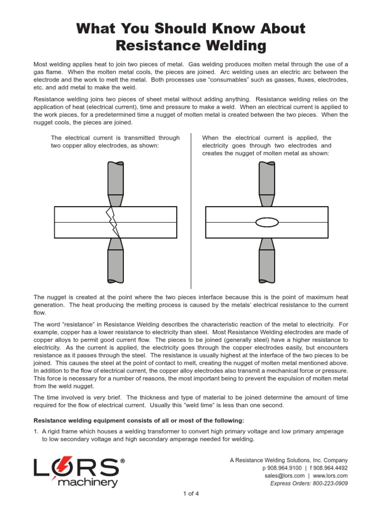 Resistance Welding PDF Welding Construction