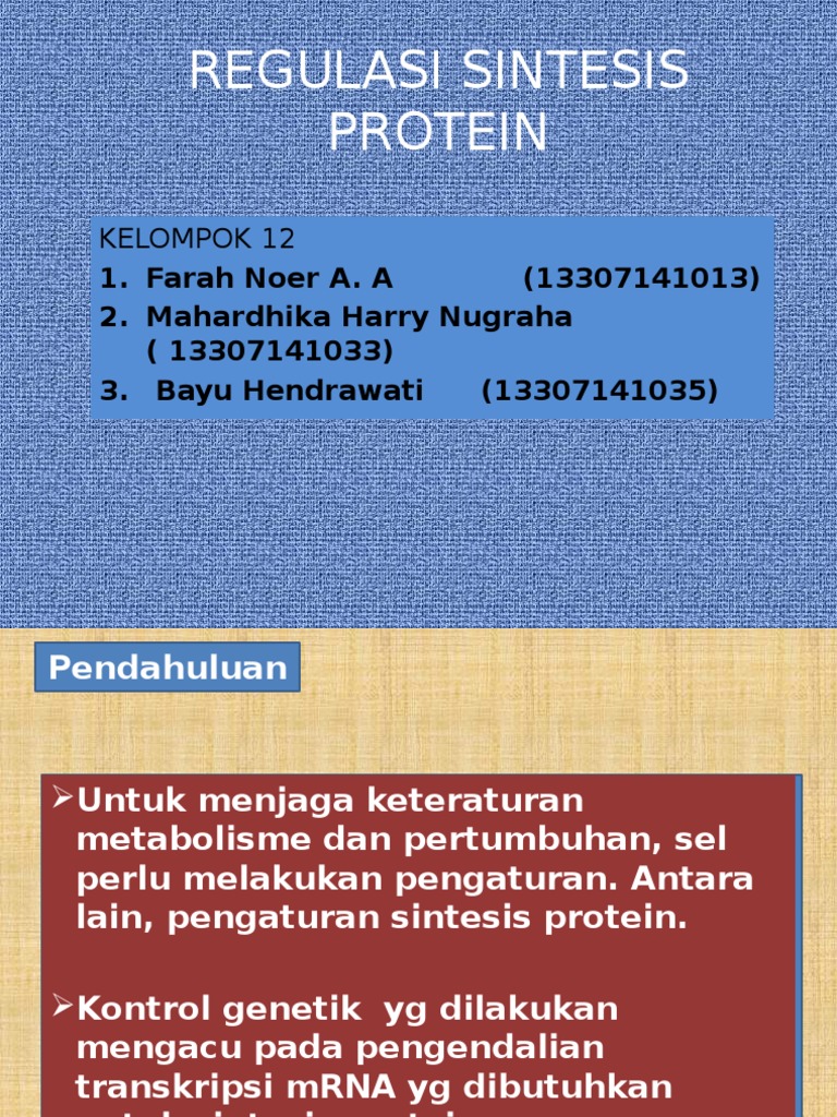 Regulasi Sintesis Protein pada Sel Prokariotik | PDF | Sains & Matematika