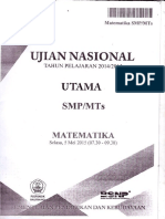 Naskah Soal UN Matematika SMP 2015 Paket 1