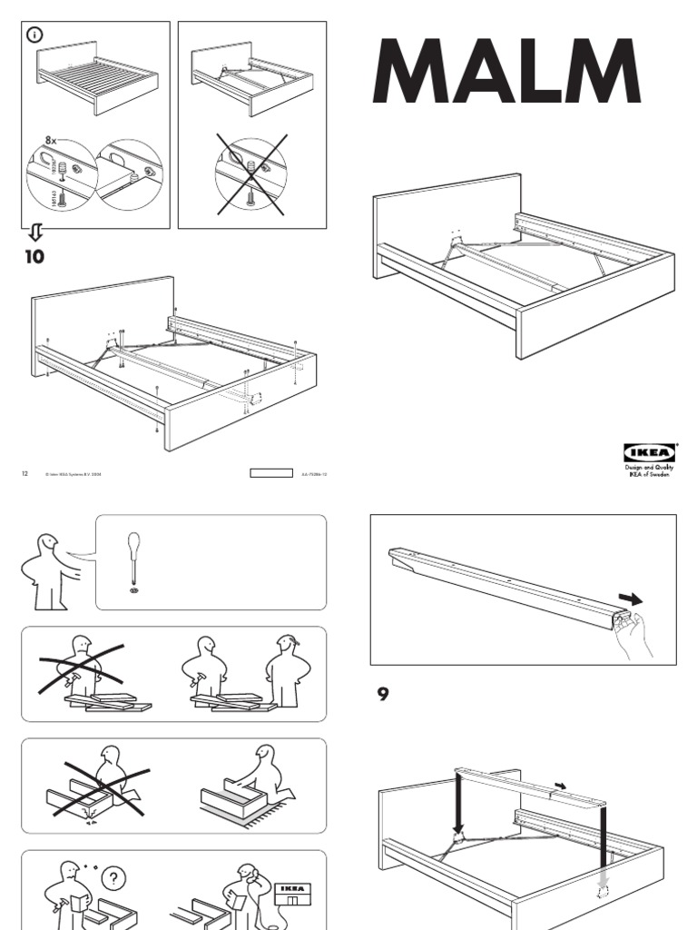 Ikea Malm Bed Assembly instructions (Queen)