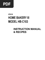 Hitachi HB-B102 Recipe Booklet
