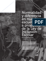 Normalidad y Diferencia en Nuestras Escuelas: A Propósito de La Ley de Inclusión Escolar