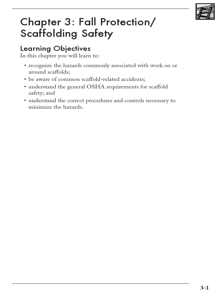 Chapter 3: Fall Protection/ Scaffolding Safety: Learning Objectives ...