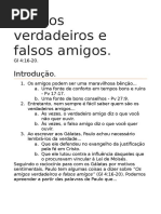 Epístola Aos Gálatas - Amigos Verdadeiros e Falsos Amigos