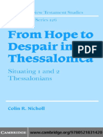 Colin R Nicholl From Hope To Despair in Thessalonica - Situating 1 and 2 Thessalonians Society For New Testament Studies Mon PDF