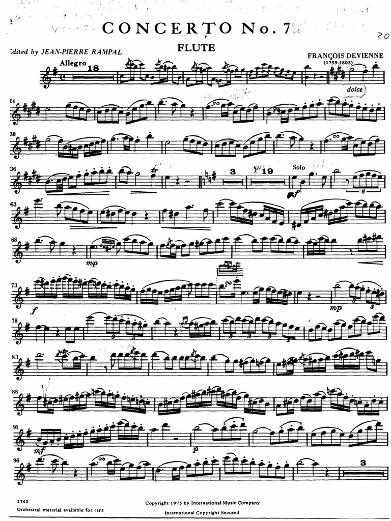 Devienne Concerto No 7 Flute | PDF | Sports & Recreation | Science