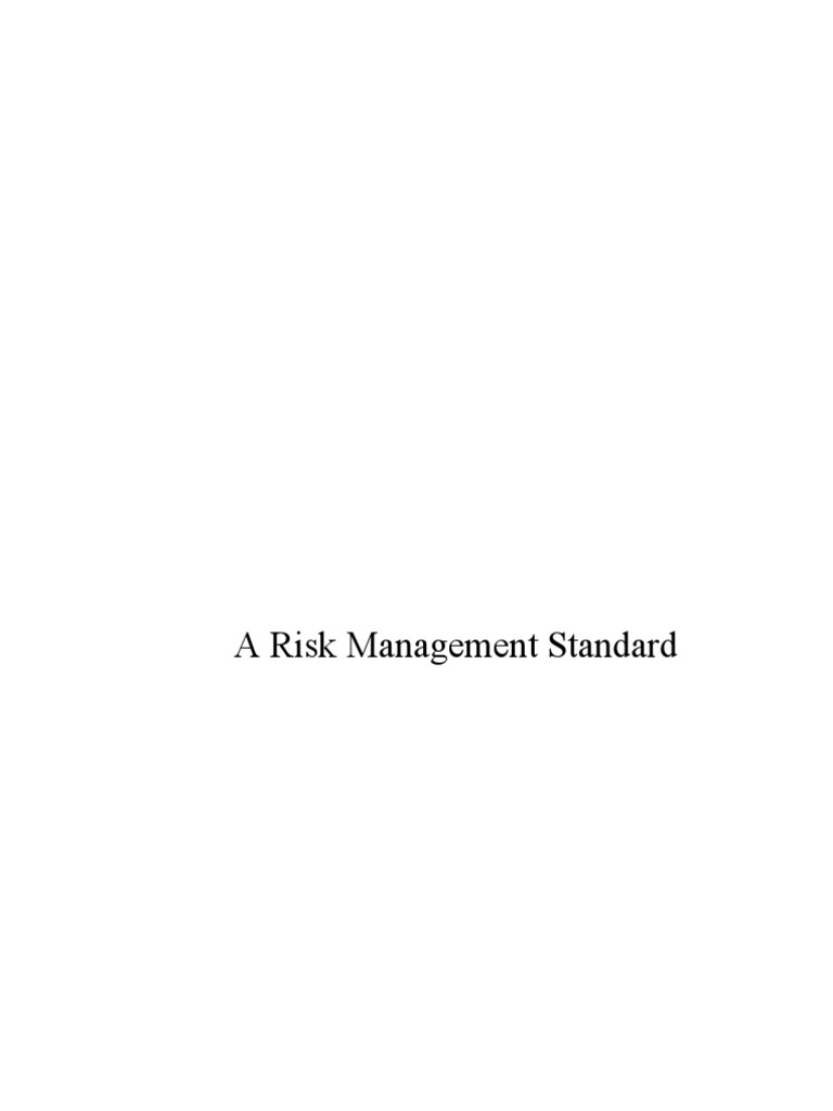 Risk Management Standard 030820 | PDF | Risk Management | Risk