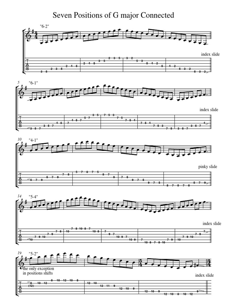 Seven Pos G Major Scale | PDF