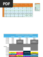 My Study Timetable Legend: Monday Tuesday Wednesday Thursday Friday Saturday Sunday