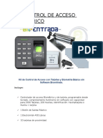 Kit Control de Acceso Biometrico