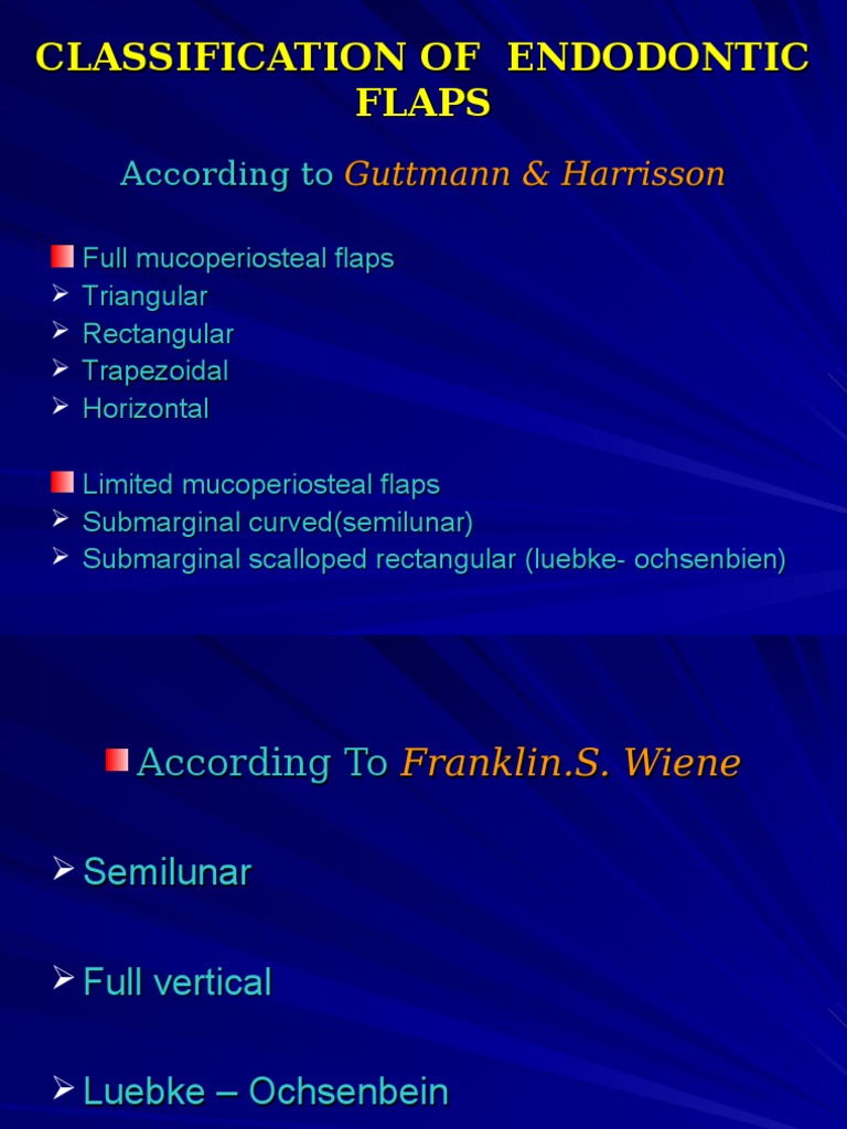 Endodontic Flap Design Classifications | PDF | Surgery | Dentistry Branches