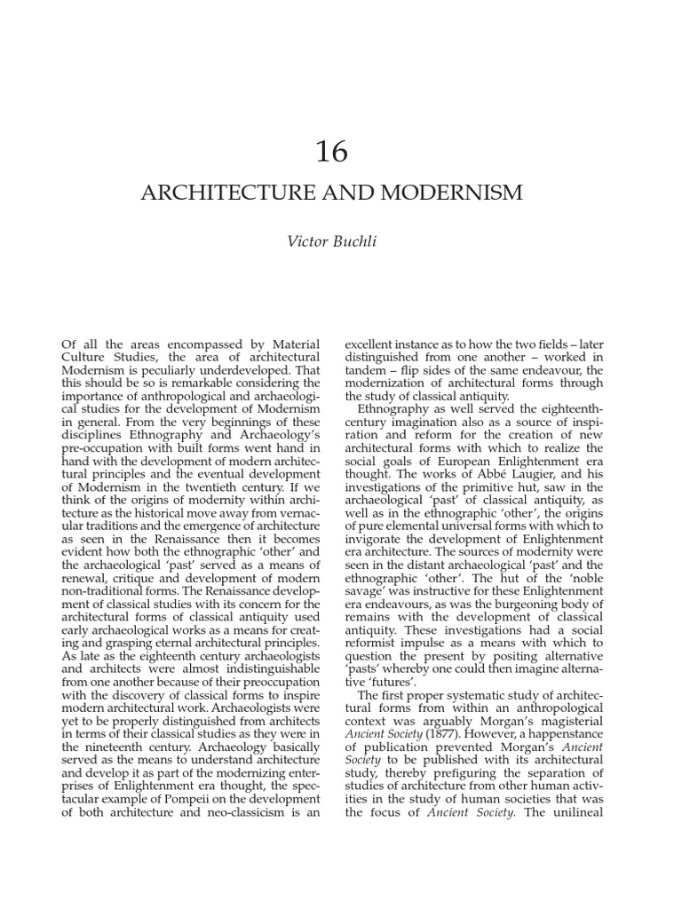 Modernism in Architecture Studies | PDF | Anthropology | Archaeology