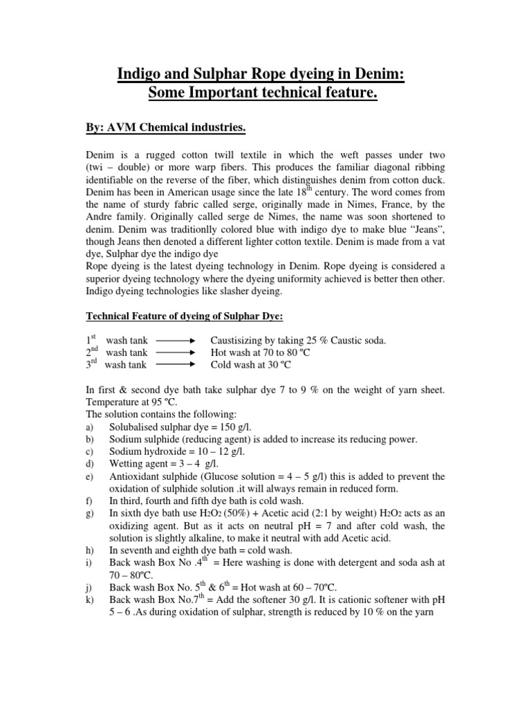 Rope Dyeing Technology Dyeing Process | PDF | Dye | Sodium Hydroxide